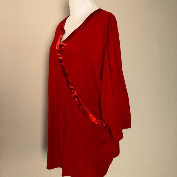 Top 3X Dark red with 3/4 sleeves 60% Cotton . . - Picture 5 of 7